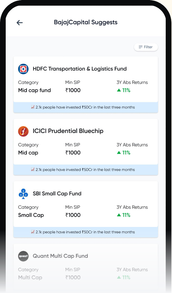 BajajCapital Suggests screen